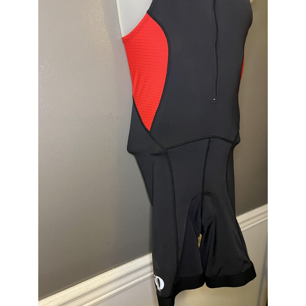 Pearl Izumi Select Cycling Skinsuit Mens Medium Black Red Sleeveless Padded - Picture 3 of 10